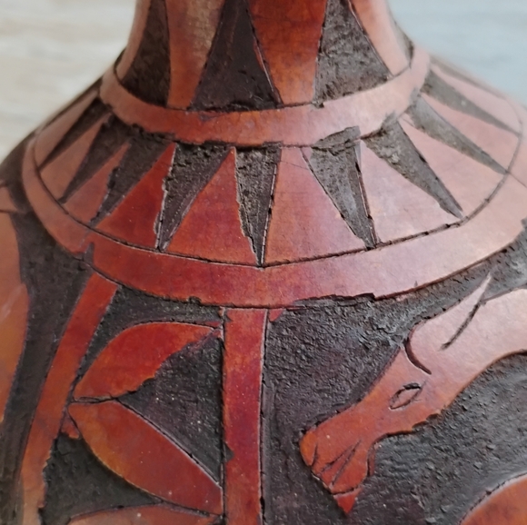 Vintage Maasai Hand Carved Gourd Giraffe Home Decor Kenya - Picture 11 of 13